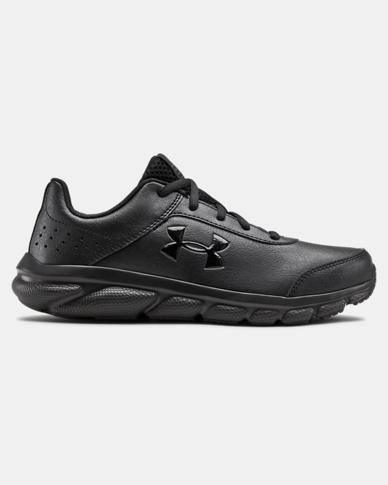 Grade School UA Assert 8 Uniform Synthetic Running Shoes in Black image number 0